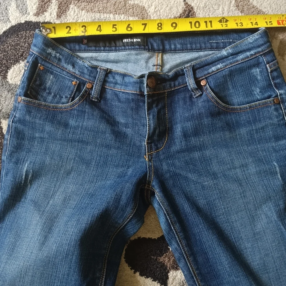 Fresh Ink Blue Jeans Women's 30 Kami Slim Bootcut Distressed Denim Pants - Picture 5 of 13